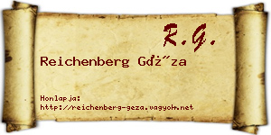 Reichenberg Géza névjegykártya
